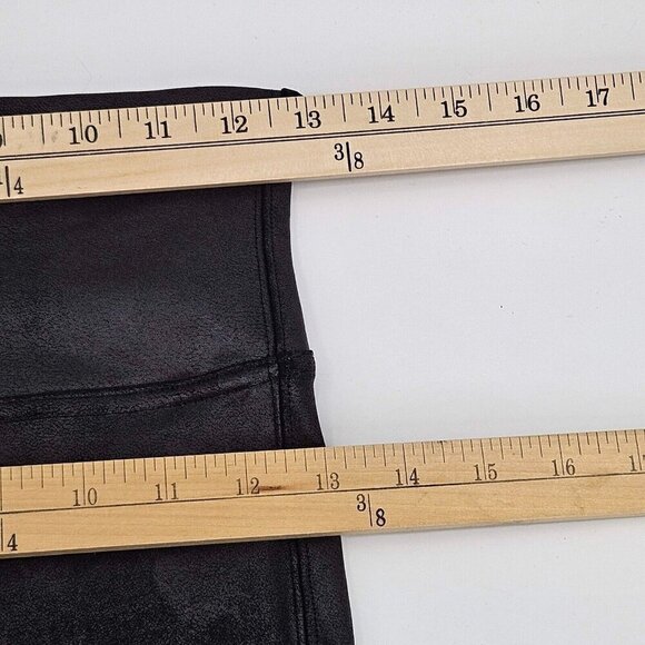 Spanx Ready To Wow Faux Leather Leggings Black Women’s Size M Short High Rise - Picture 7 of 12